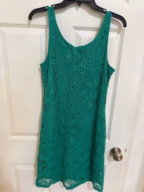 Sadie & Sage Teal Lace Mini Dress